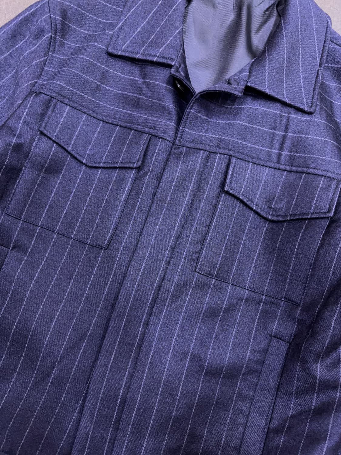 드러그옴므 스트라이프 울 트러커 블루종 자켓 S 상품이미지7