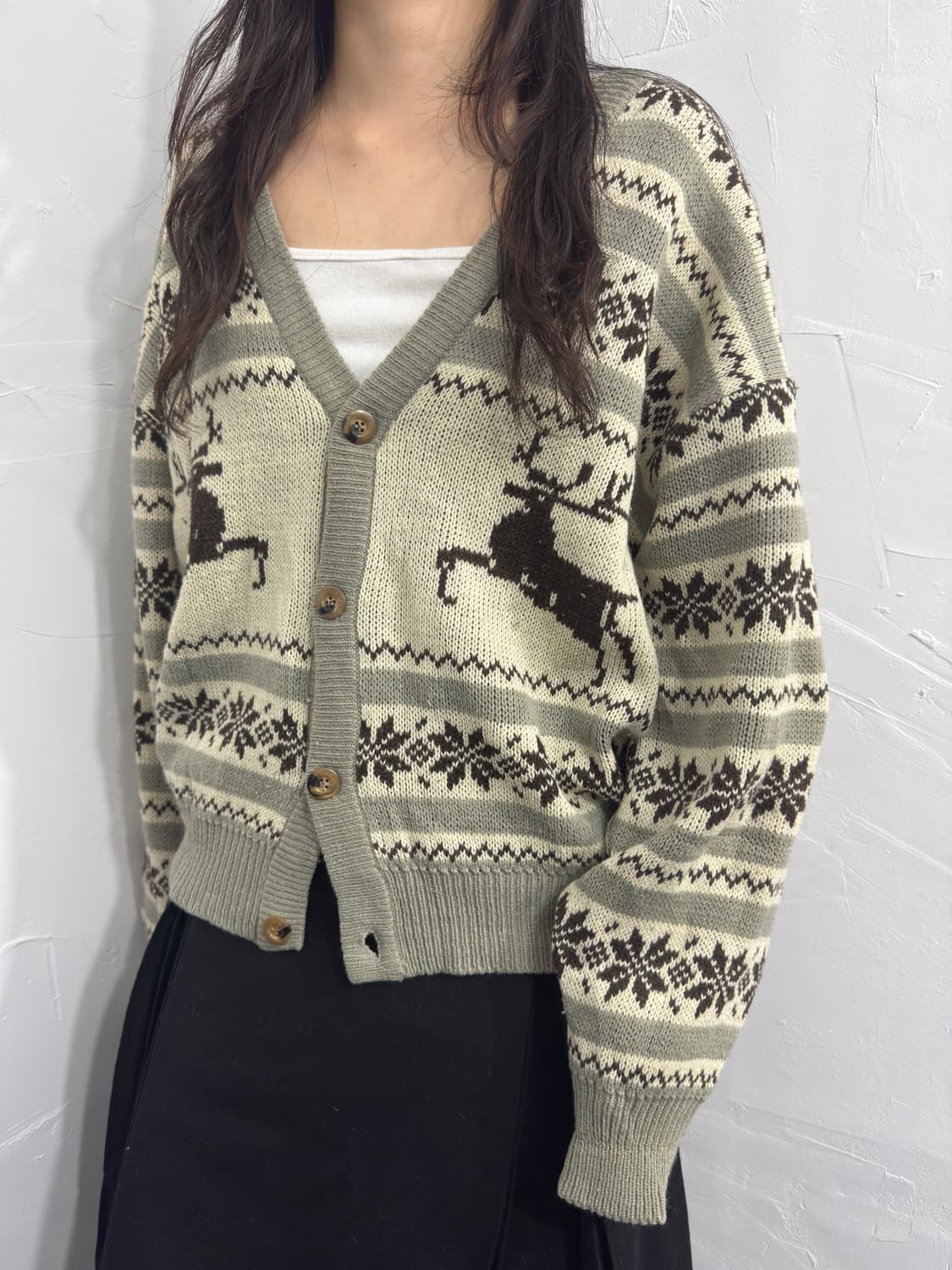 point walk nordic knit cardigan 상품이미지3