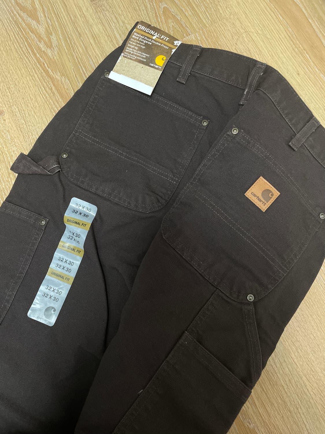 칼하트 b136 더블니 워크팬츠 브라운 32x30 상품이미지1