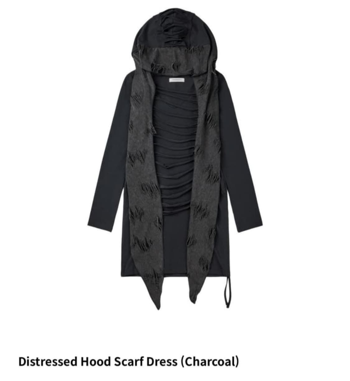 [구해요] 보니앤키예 bonienkiye 후드 스카프 드레스 차콜 원피스 상품이미지1