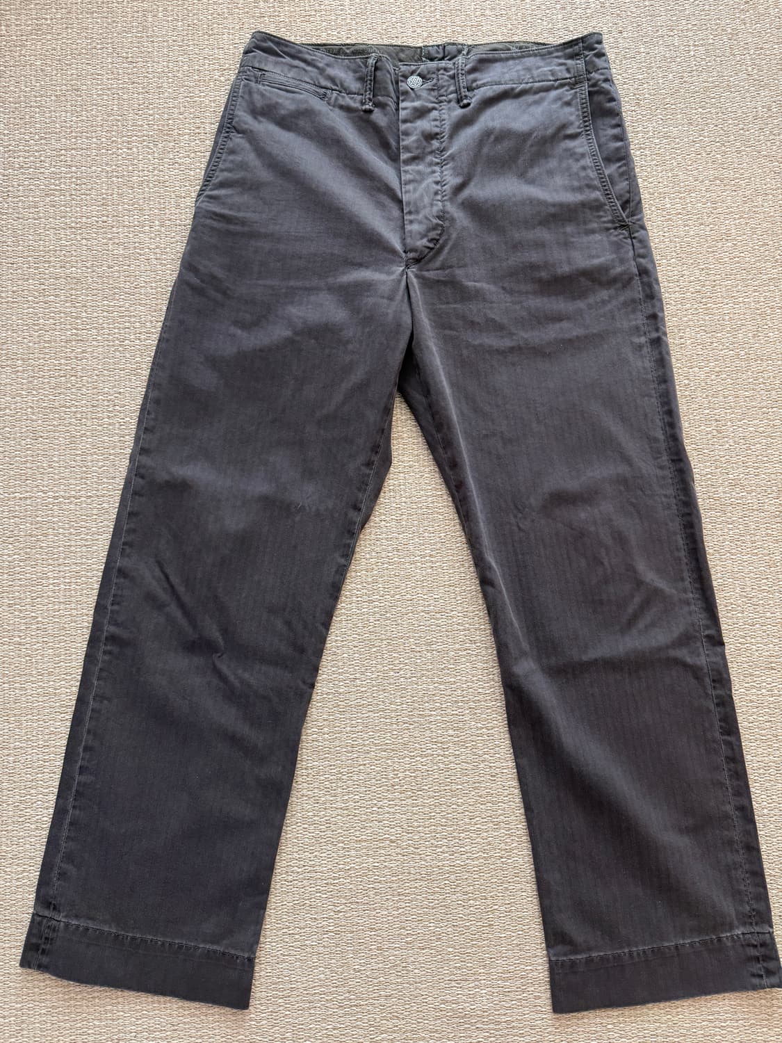 RRL 가먼트다이 헤링본 필드 팬츠 블랙 30x30 상품이미지2