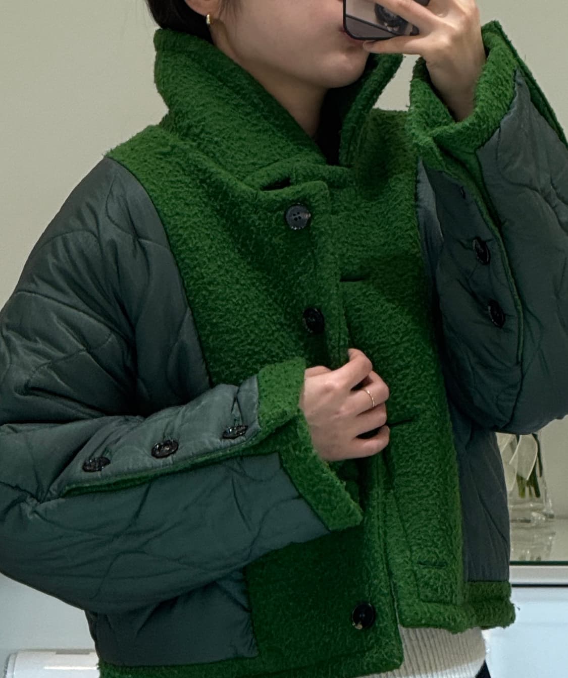 더일마 울 코랄투웨이자켓 리버시블 (그린) 상품이미지2