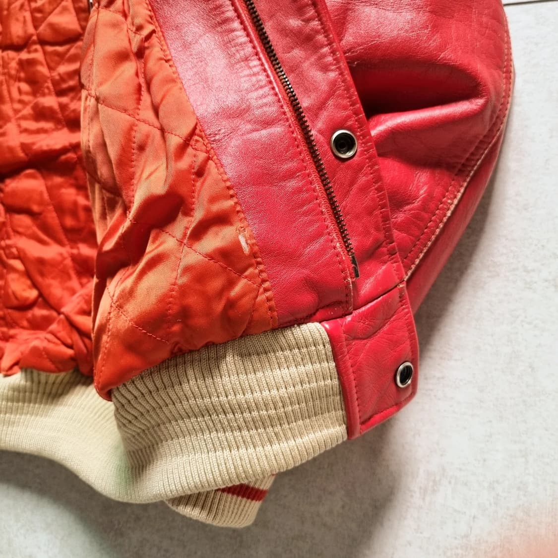 90s 아비렉스 레더 바시티 자켓 S(105) sz 상품이미지9