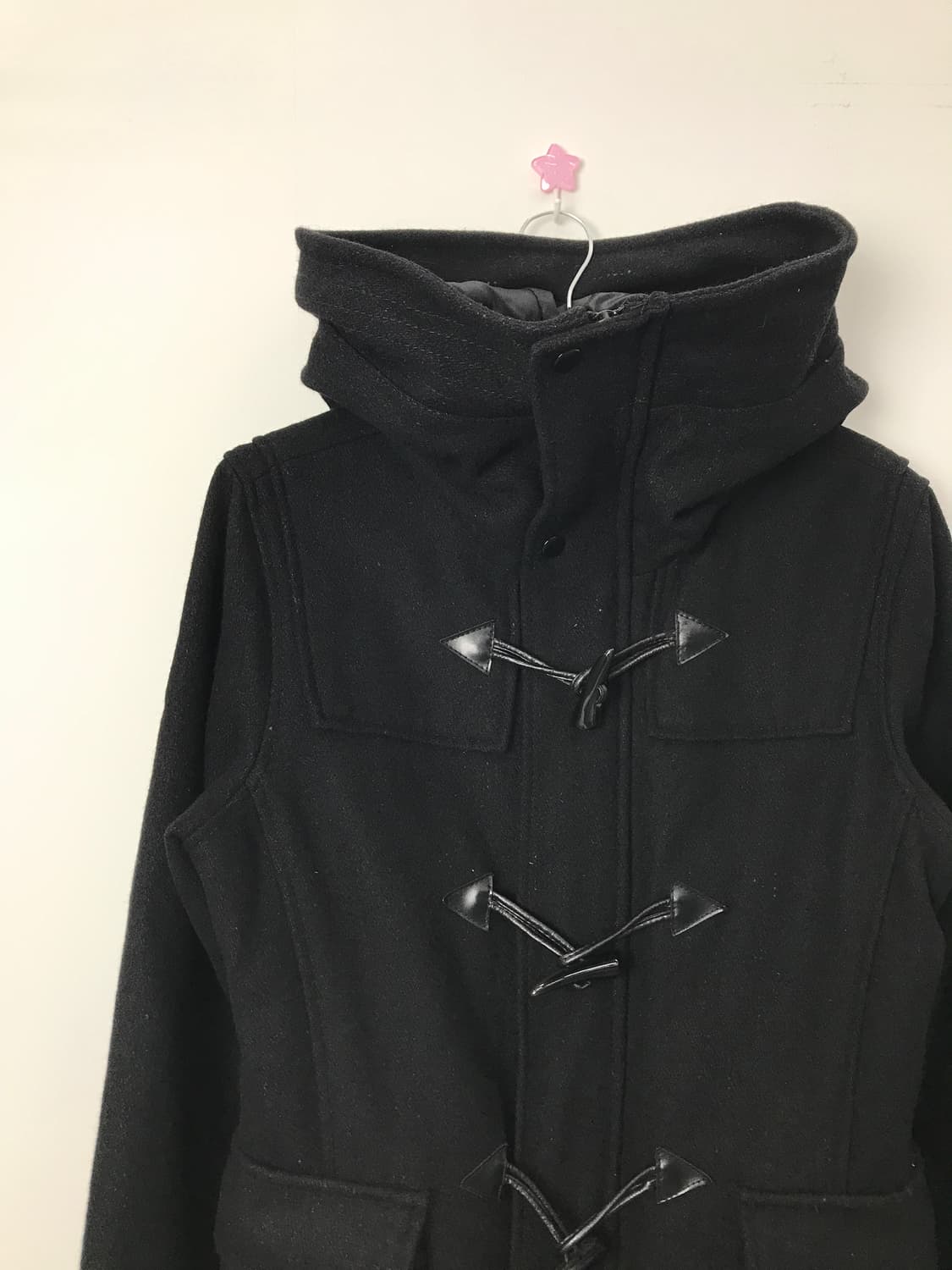 Jpn High-Neck Black Hooded Duffle Coat 상품이미지6