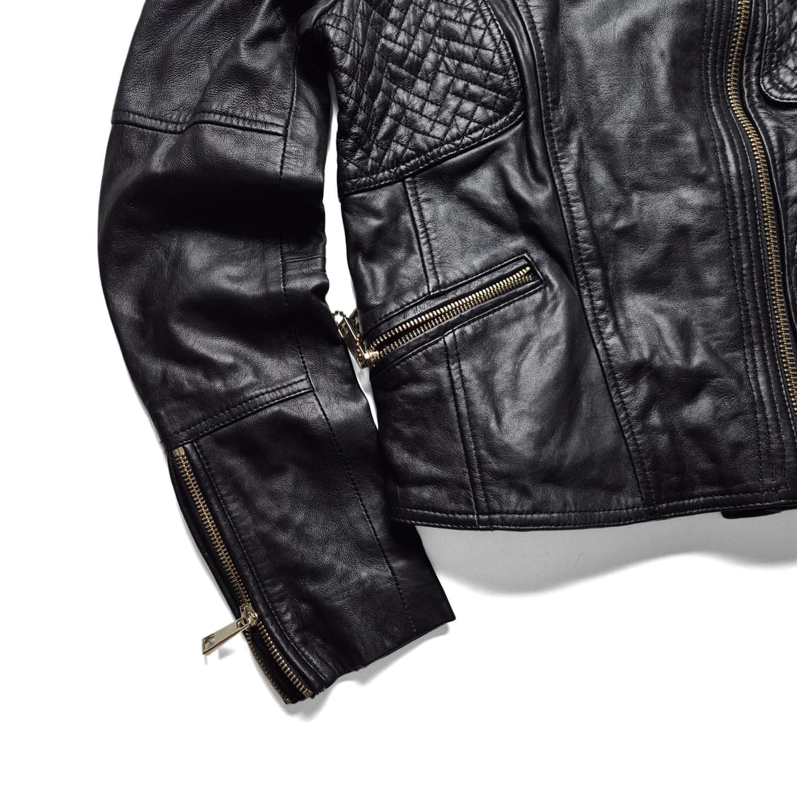 [XS] River Island 여성 리얼레더 라이더 자켓  상품이미지4