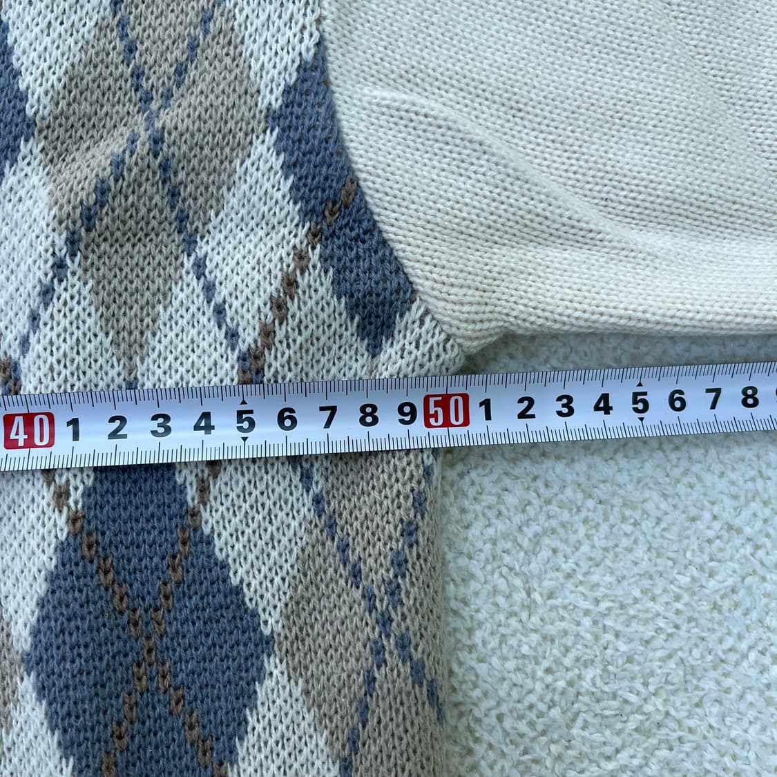 F 빈티지 브이넥 아가일 니트 0324M 상품이미지6