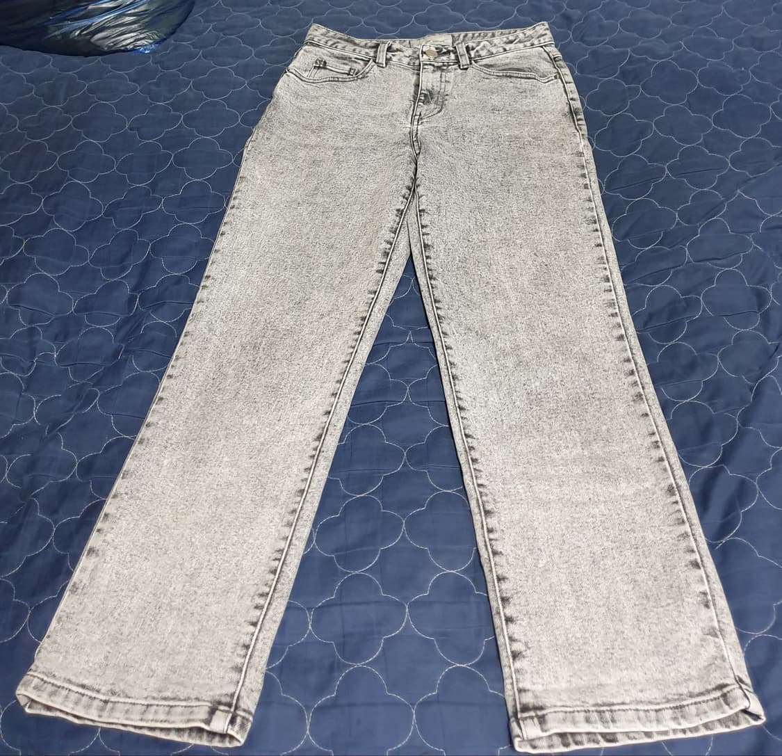 VOV 보브 피그먼트 워싱 스판 크롭 슬림 데님팬츠 그레이 (28) 상품이미지1