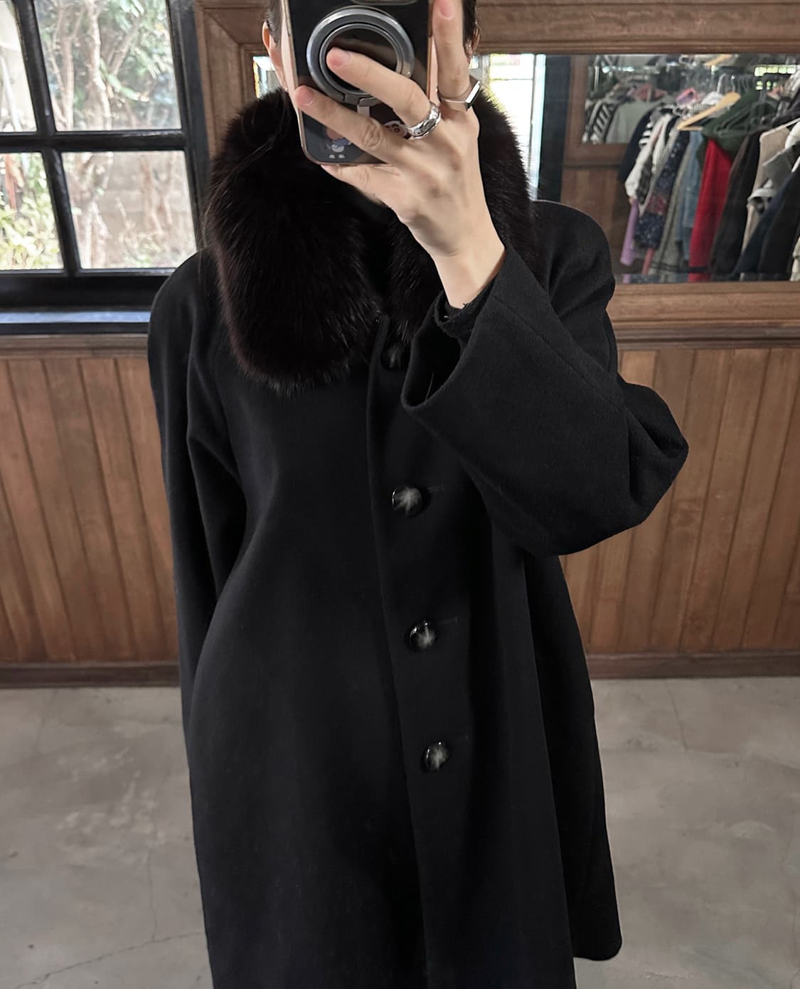 JPV neckline fur cashmere coat 상품이미지2