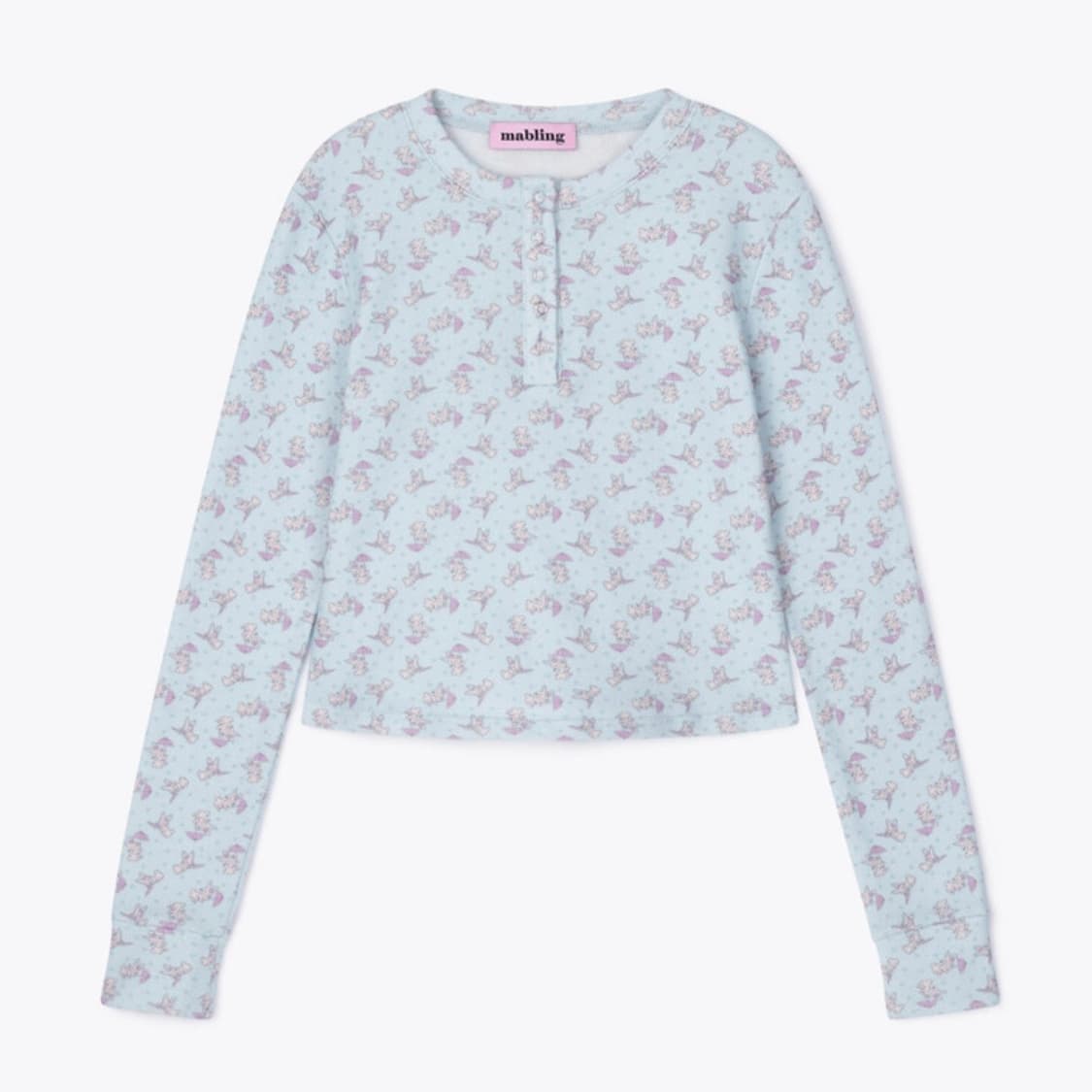 마블링 버니 헨리넥 티 상품이미지1