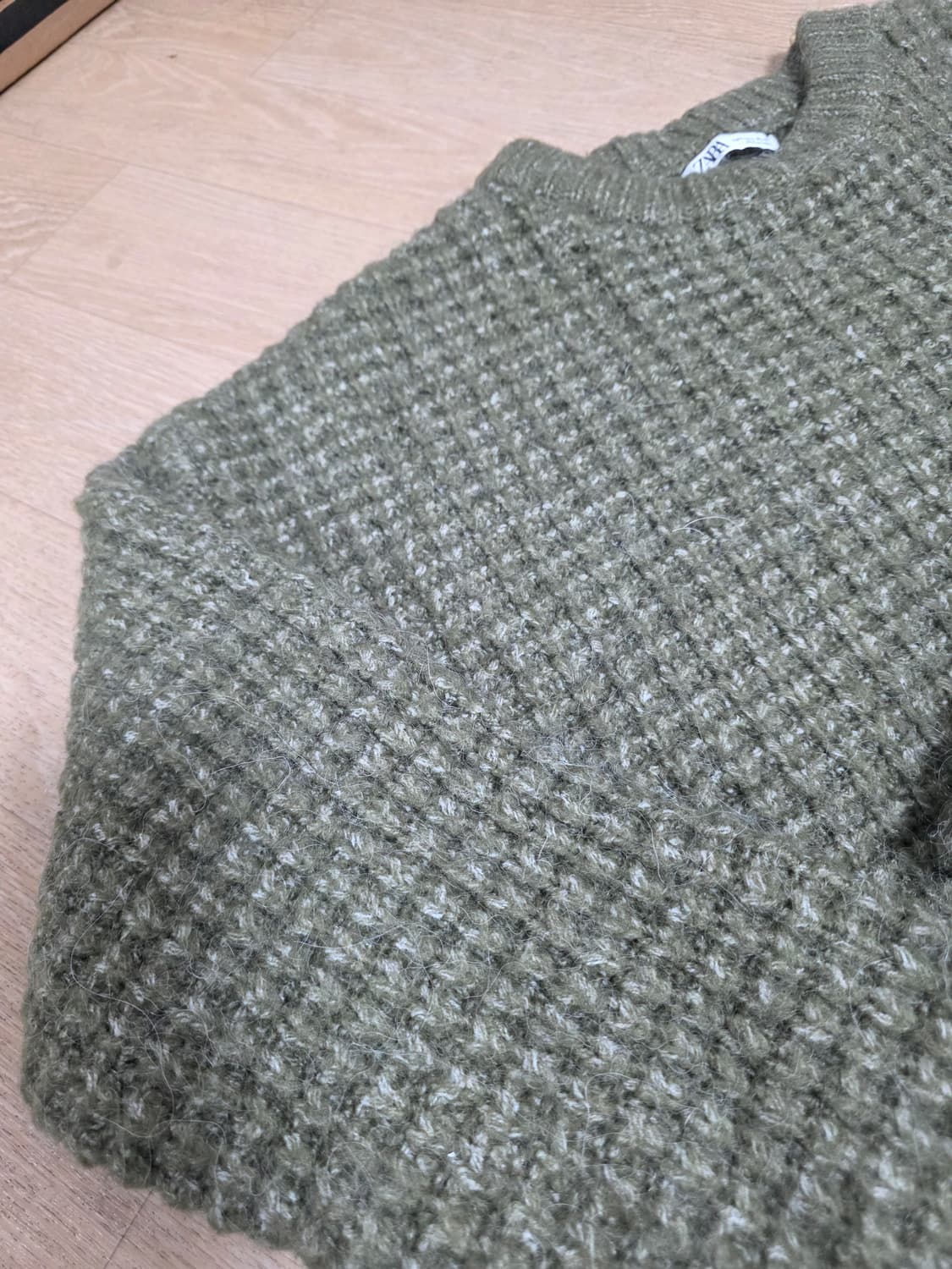 자라 알파카 블렌드 와플 니트 L 상품이미지4