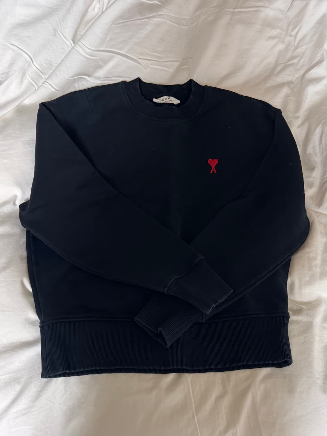 Ami 아미 스몰 하트 로고 여성용 맨투맨 블랙 XS 상품이미지2