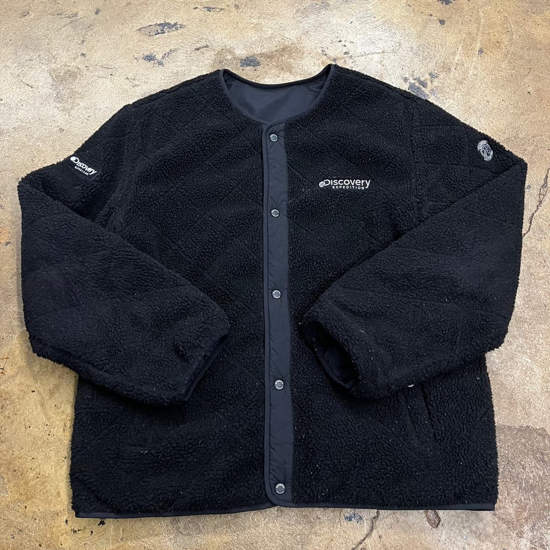 [정품/105] 디스커버리 검정색 양면 뽀글이 플리스 b16 상품이미지2