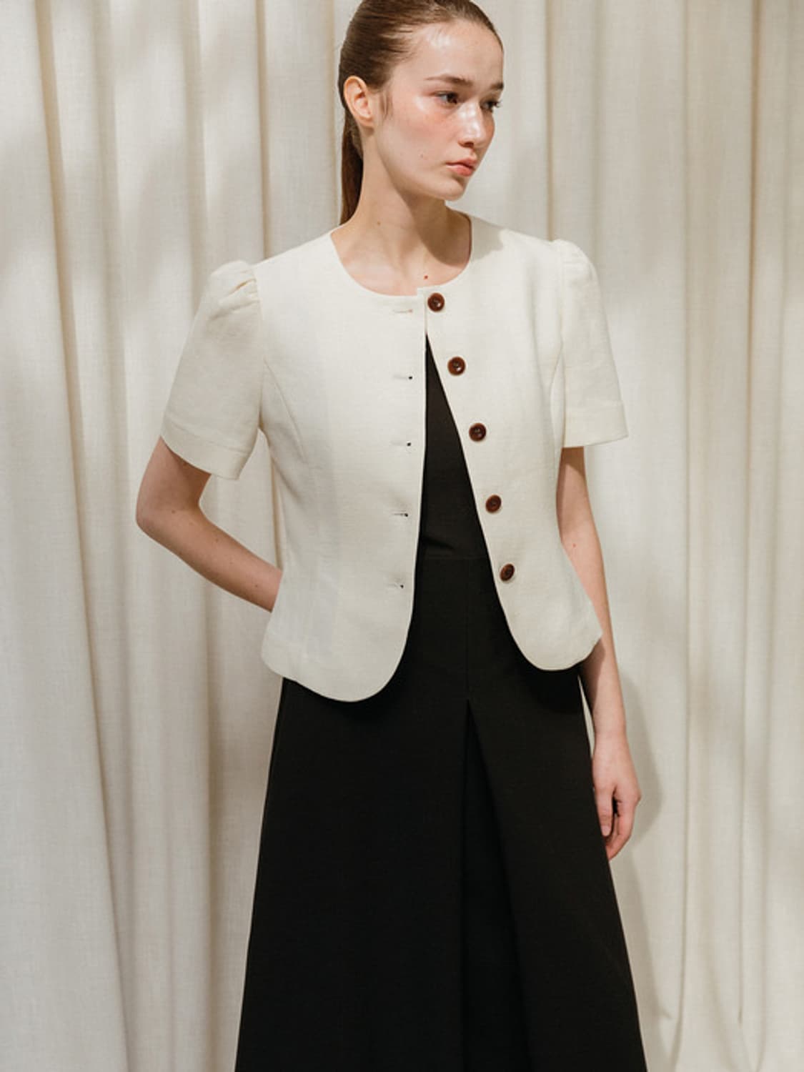 피버 Puff Sleeve Short Jacket_ivory 상품이미지2