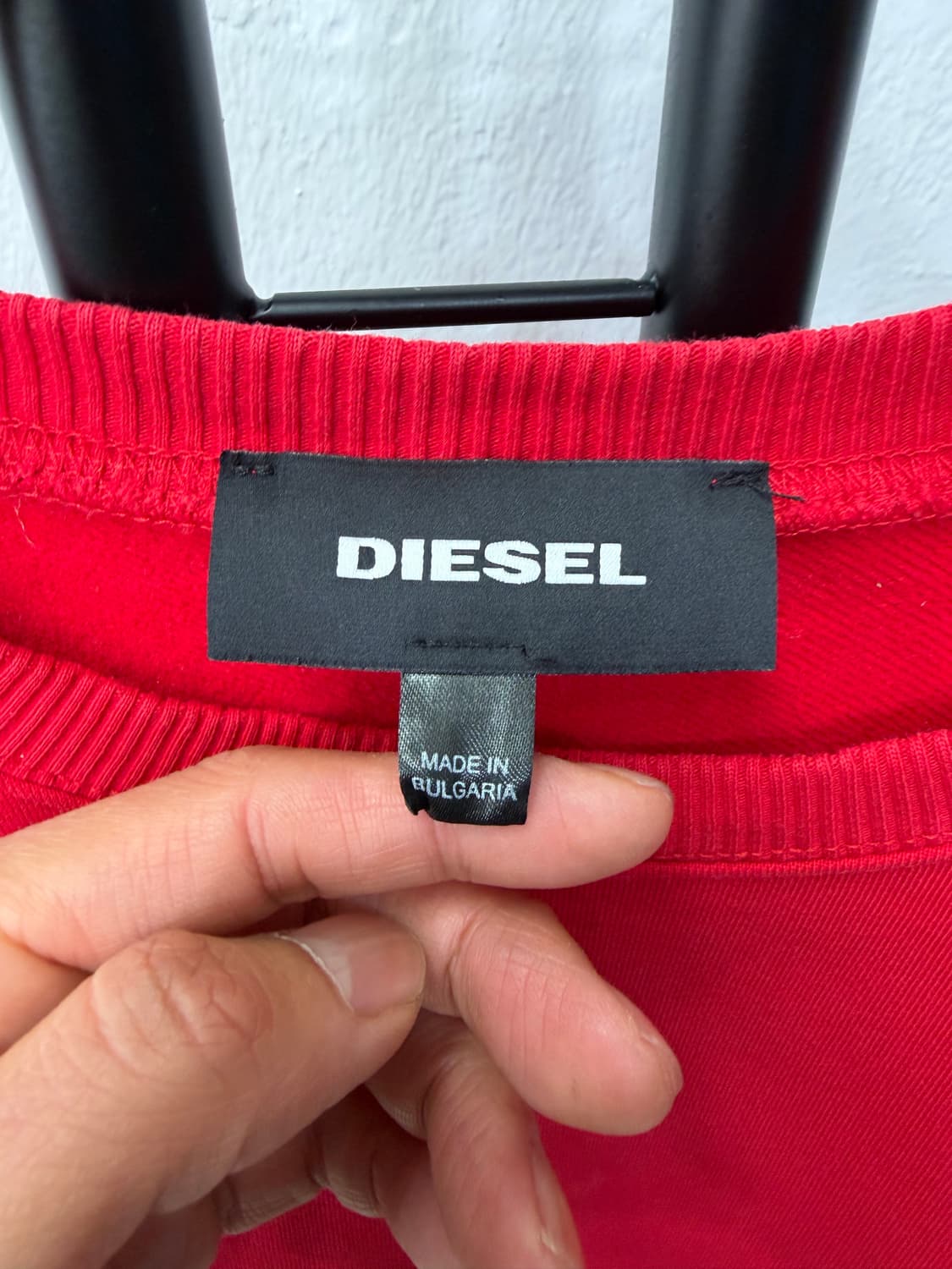 정품) 디젤 레드 패치 오버핏 맨투맨 티셔츠 M 상품이미지5