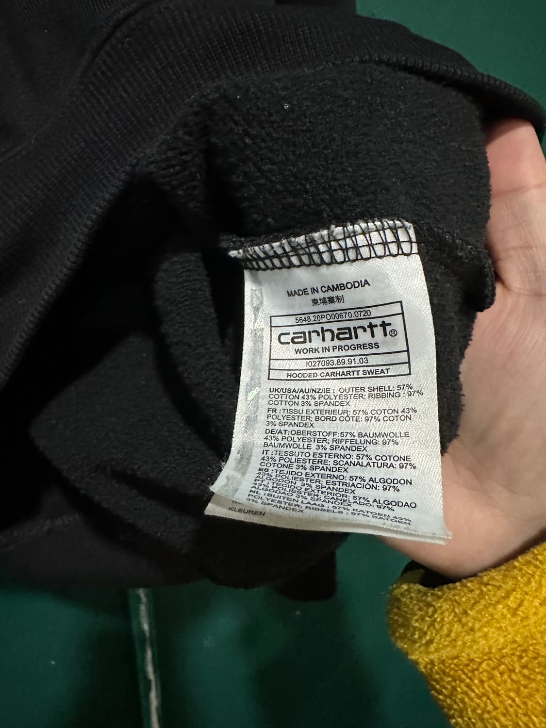 칼하트 wip 후드티 블랙XL 상품이미지3