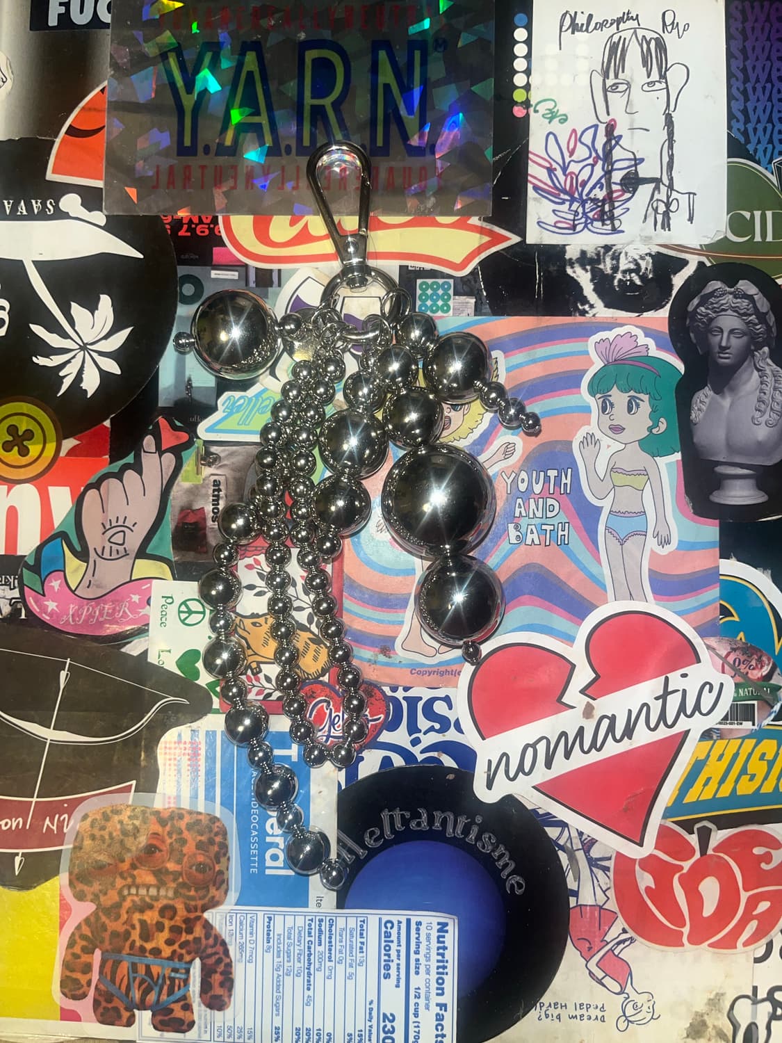 [남녀공용]준지 구슬 키링 실버 상품이미지1