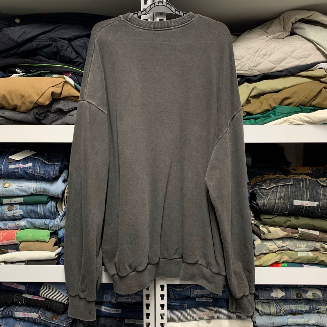 [XL] WIT AND WONDER 가먼트다잉 맨투맨 스웻셔츠 상품이미지3