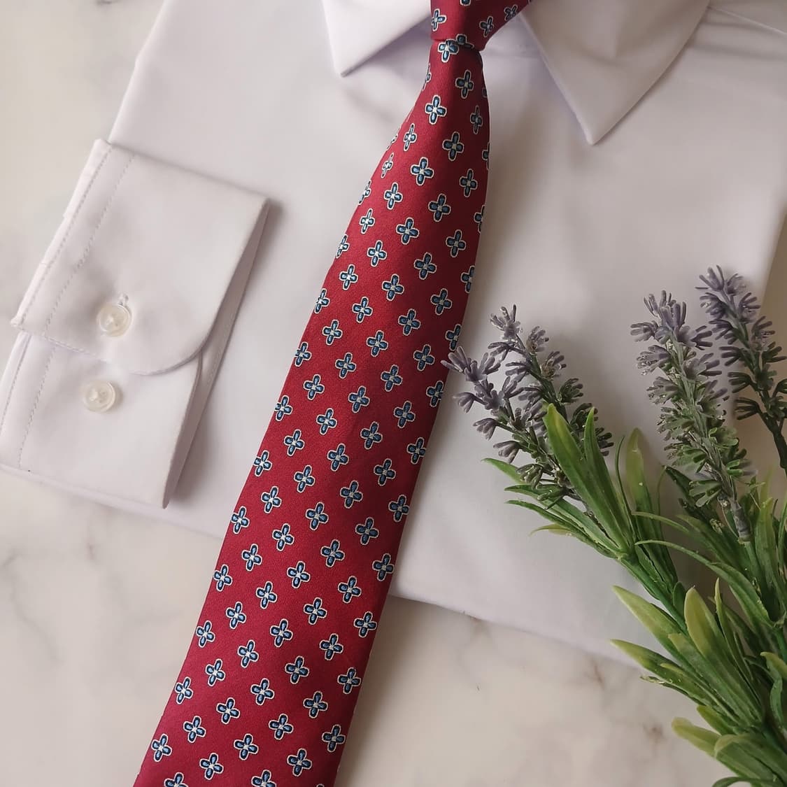 크라바타 자그레브 실크 레드 플라워 넥타이 7.6cm A등급 A19101 상품이미지5