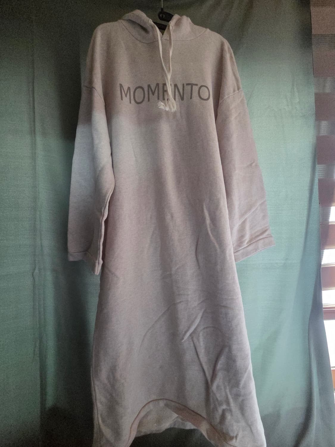 5천원 급처! 화이트 멜란지 후드 롱원피스 상품이미지1