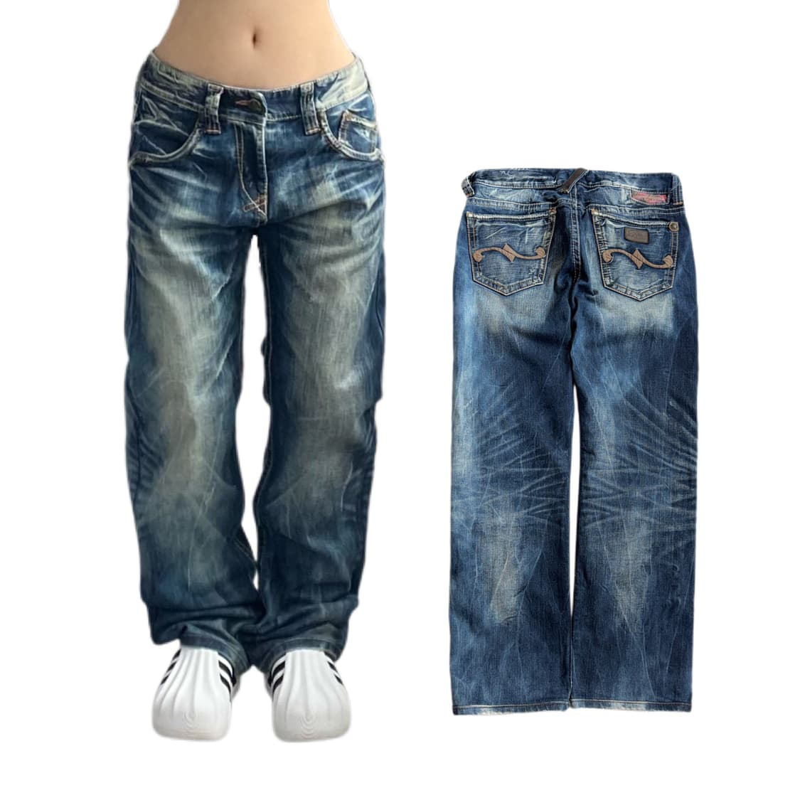 새깅 워싱 빈티지 데님팬츠 상품이미지1