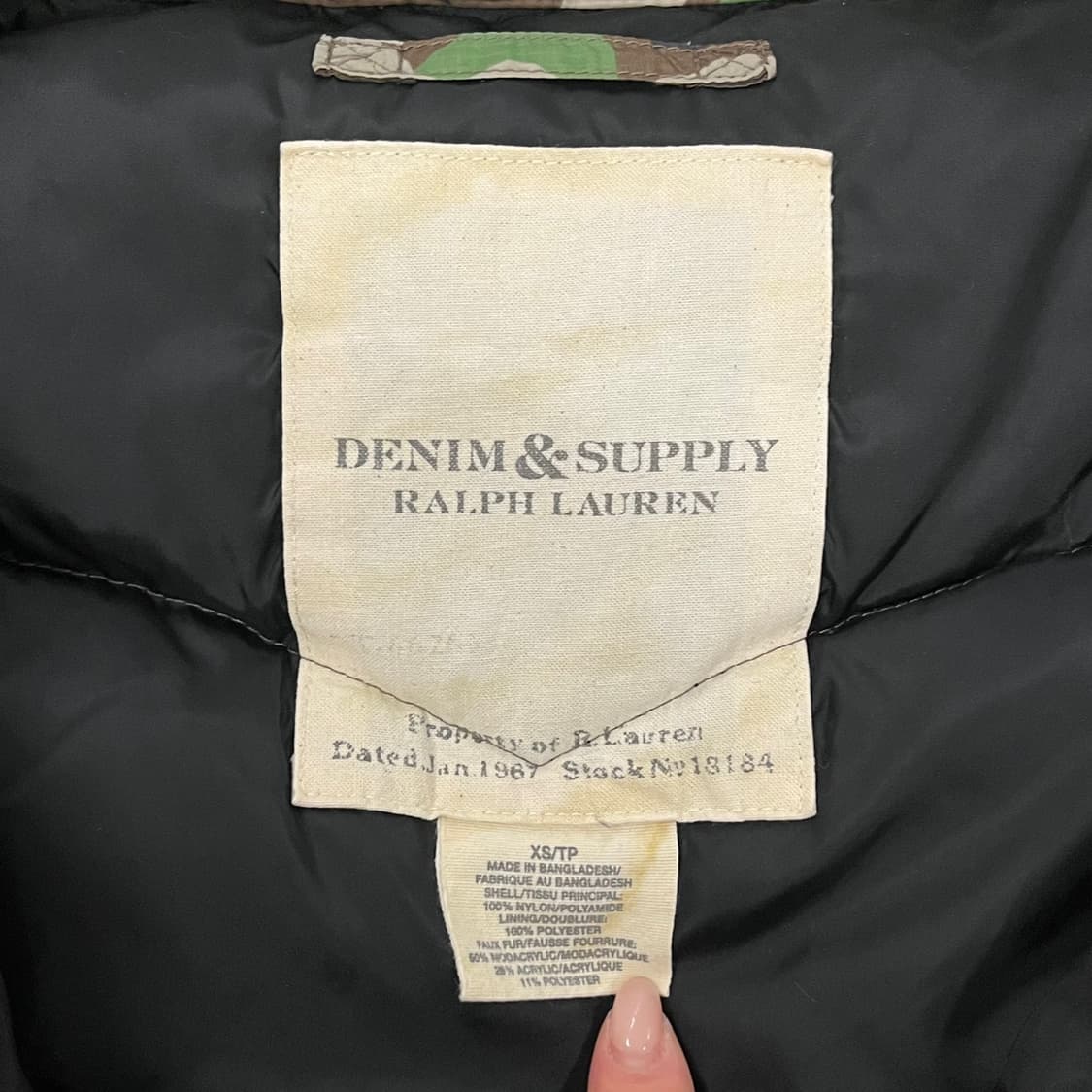 [정품/XS] 폴로 데님앤서플라이 카모 패딩 조끼 b17 상품이미지4