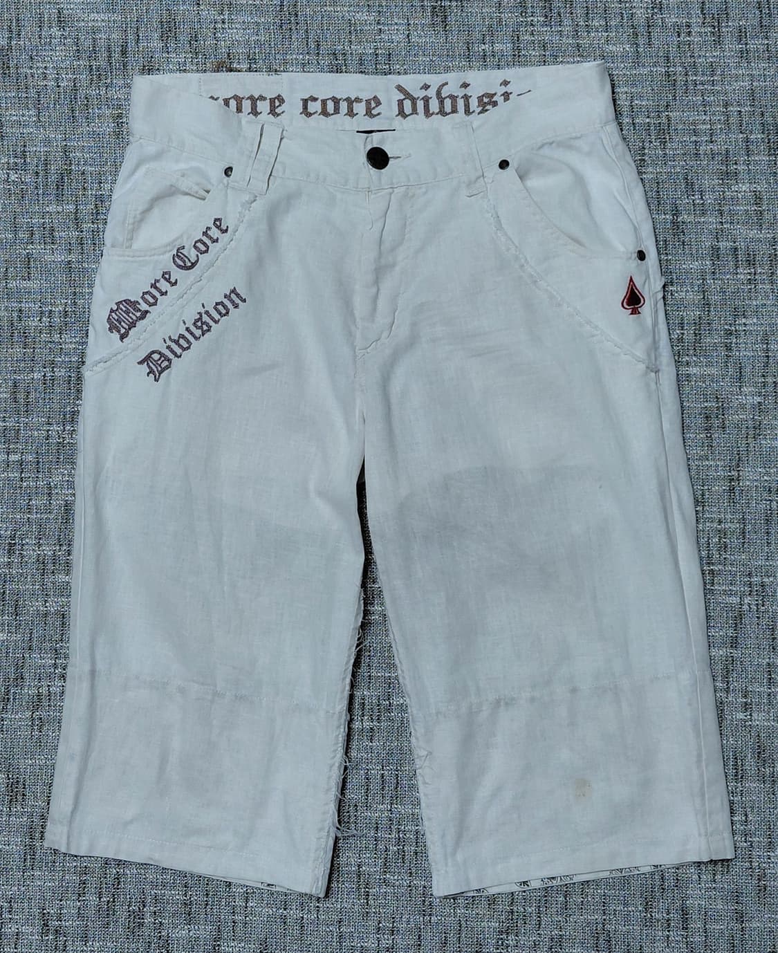 [L] MCD 고딕 자수 린넨 혼방 빈티지 크롭 팬츠 상품이미지3