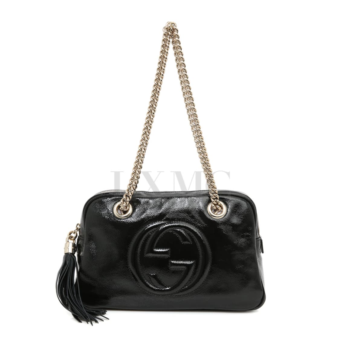구찌 소호 더블 체인 숄더백 블랙 페이던트 로고백 308983 상품이미지5