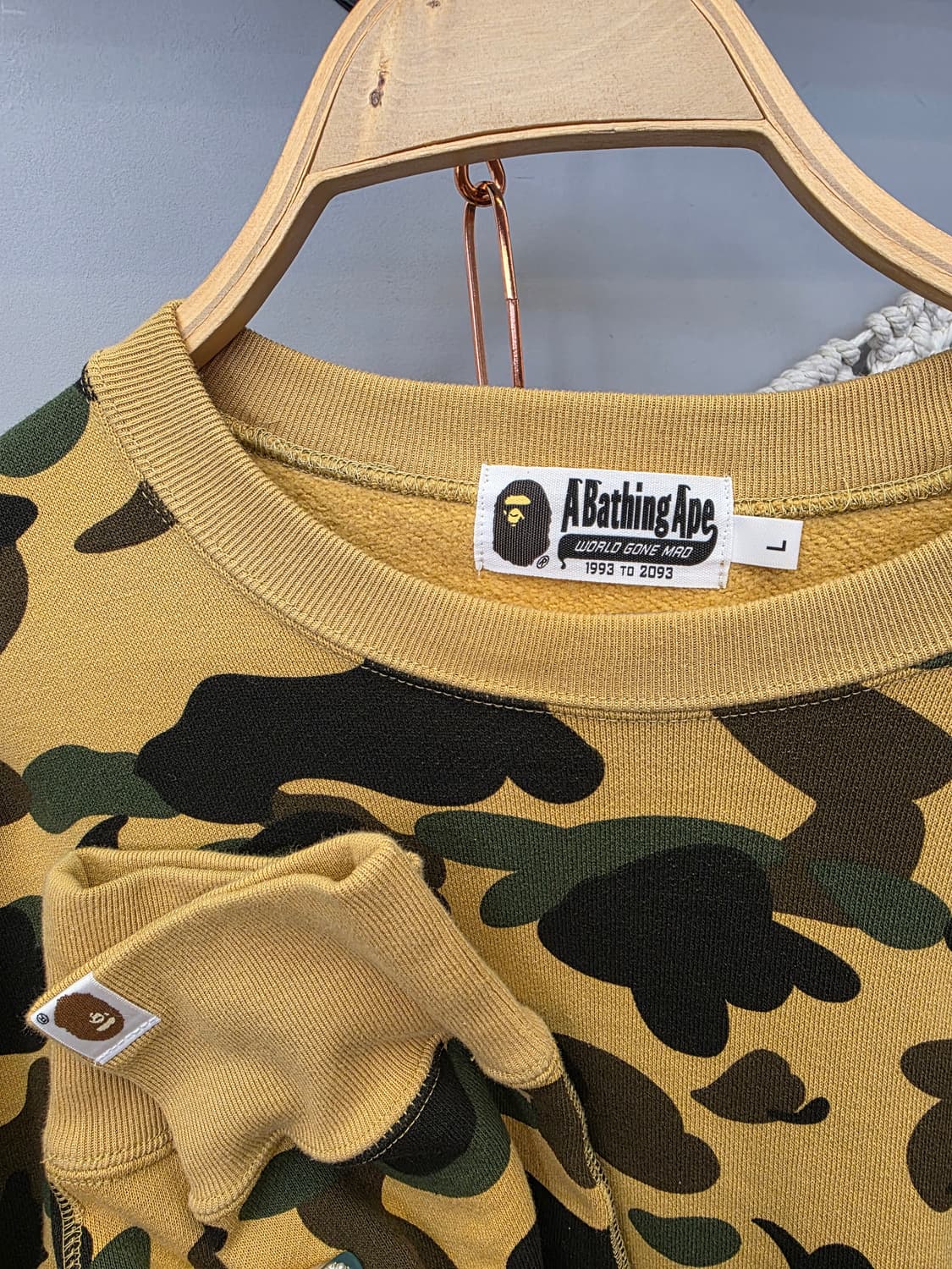베이프 Bape 황계 카모 기모 맨투맨 L 상품이미지4