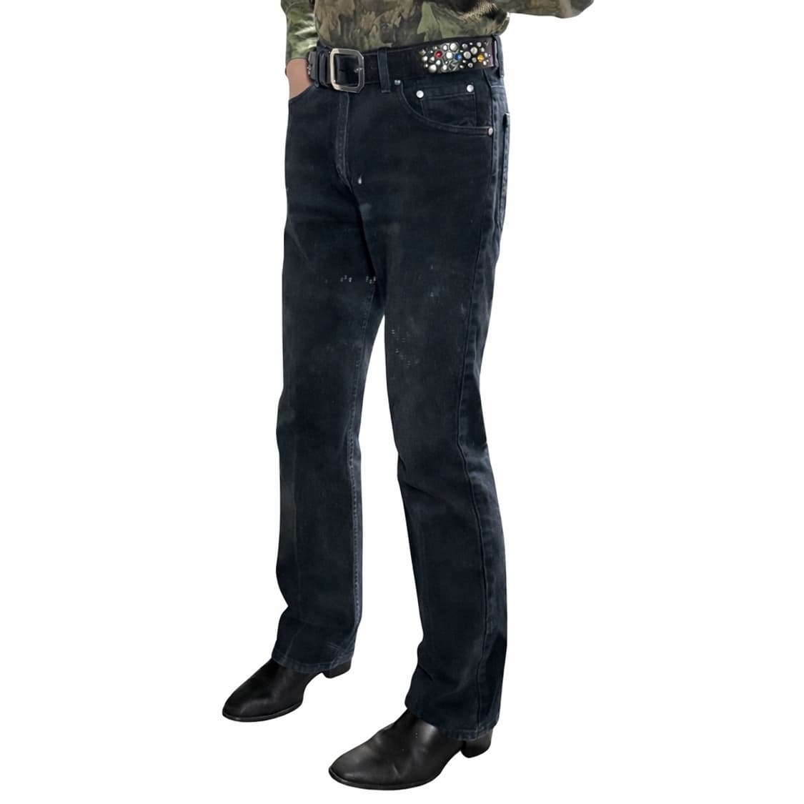 90s 리바이스 실버탭 플레어 블랙진 부츠컷 데님팬츠 517 흑청 상품이미지7