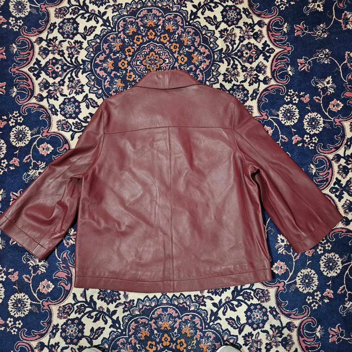 (새상품)엘비엘(LBL) 22ss 양가죽 루즈핏 숏 카라넥 버튼자켓 상품이미지2