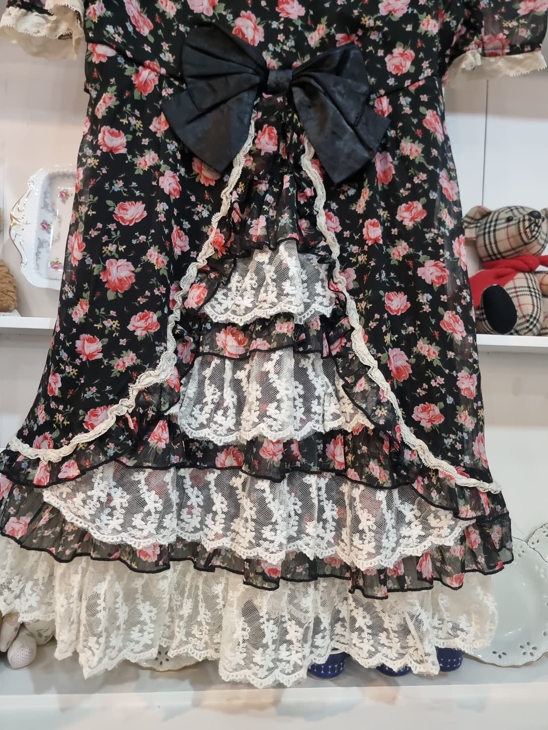 (디어리) 로즈 쉬폰 레이스 레이어드 원피스 상품이미지7