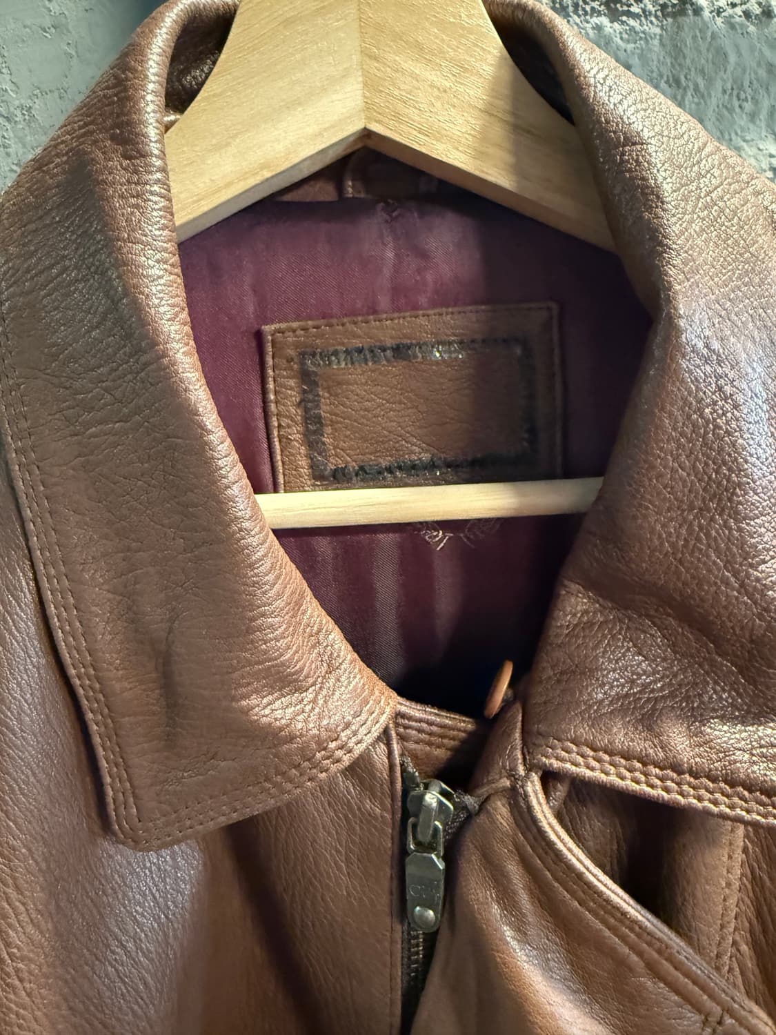 90년대 빈티지 사슴가죽 레더 워크 자켓 브라운 95 상품이미지2
