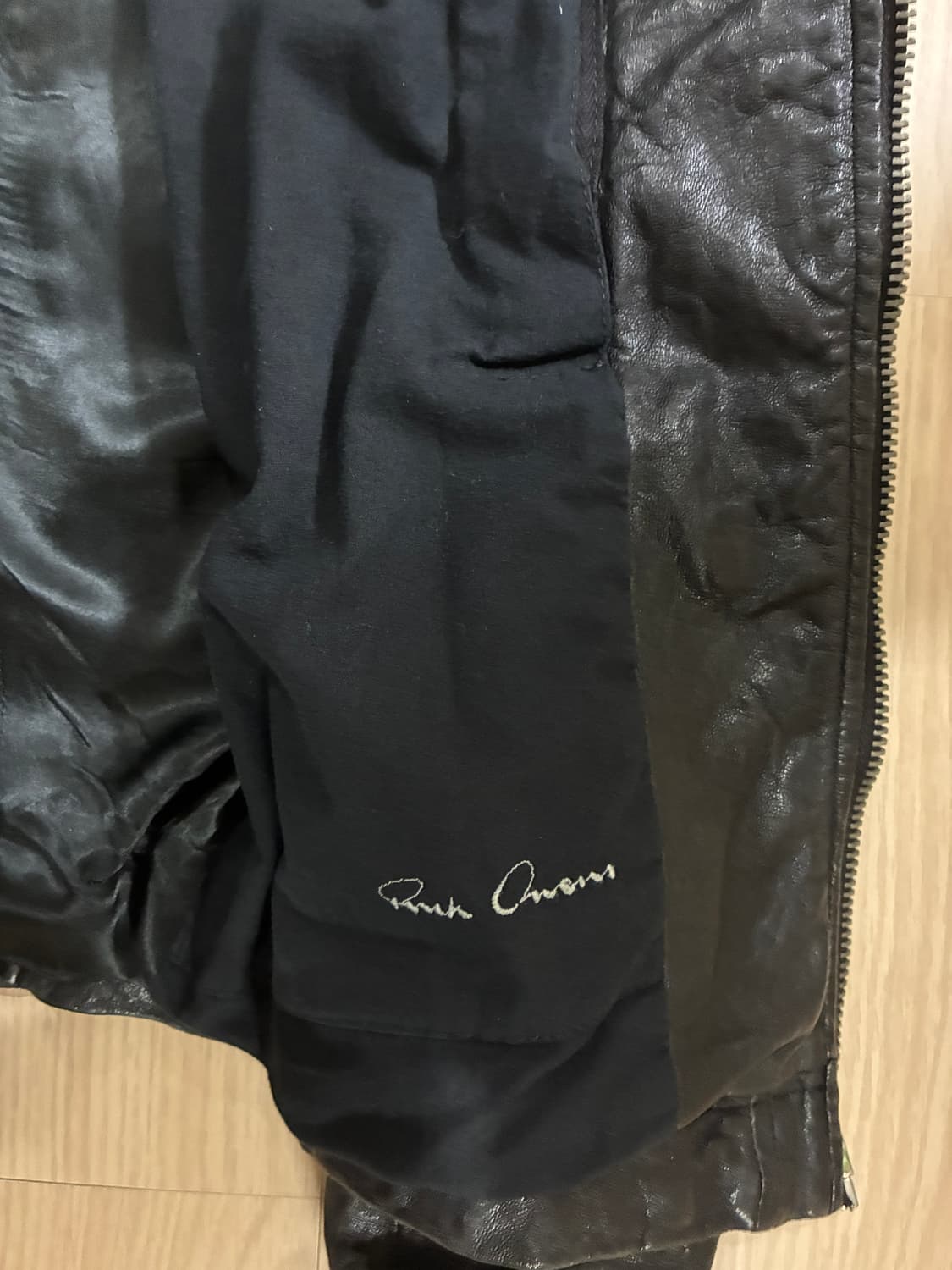 Rick Owens Intarsia High Neck 레더자켓 상품이미지8