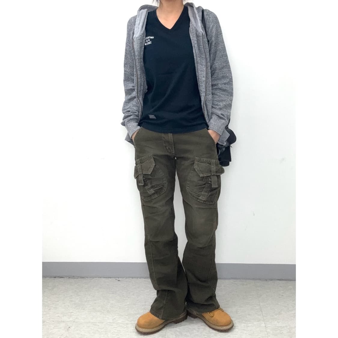 빈티지 잭로즈 그레이 투웨이 후드집업 상품이미지5