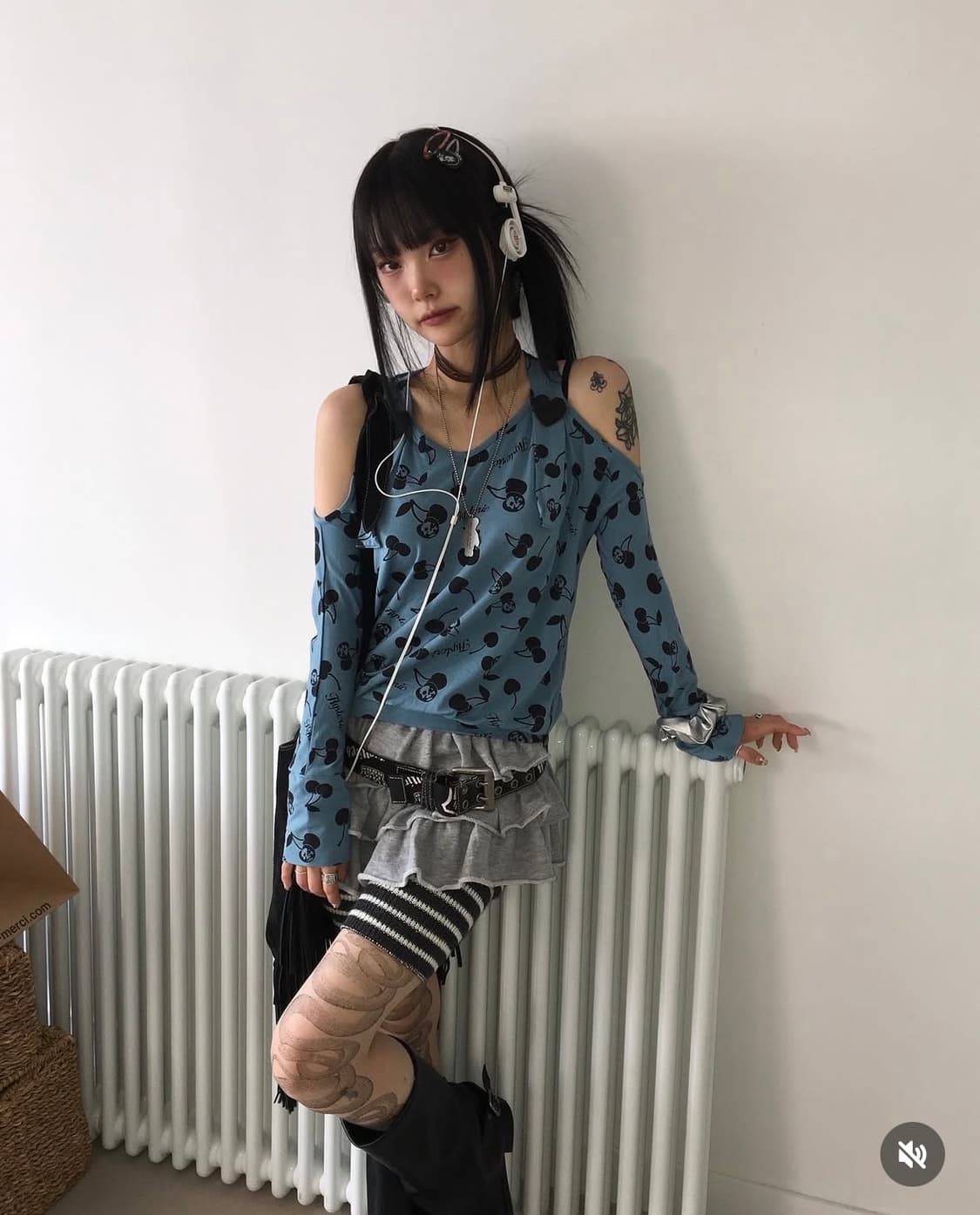 히스테릭 글래머 히글 오프숄더 민트 블루 빈티지 대장템 버테클 상품이미지6