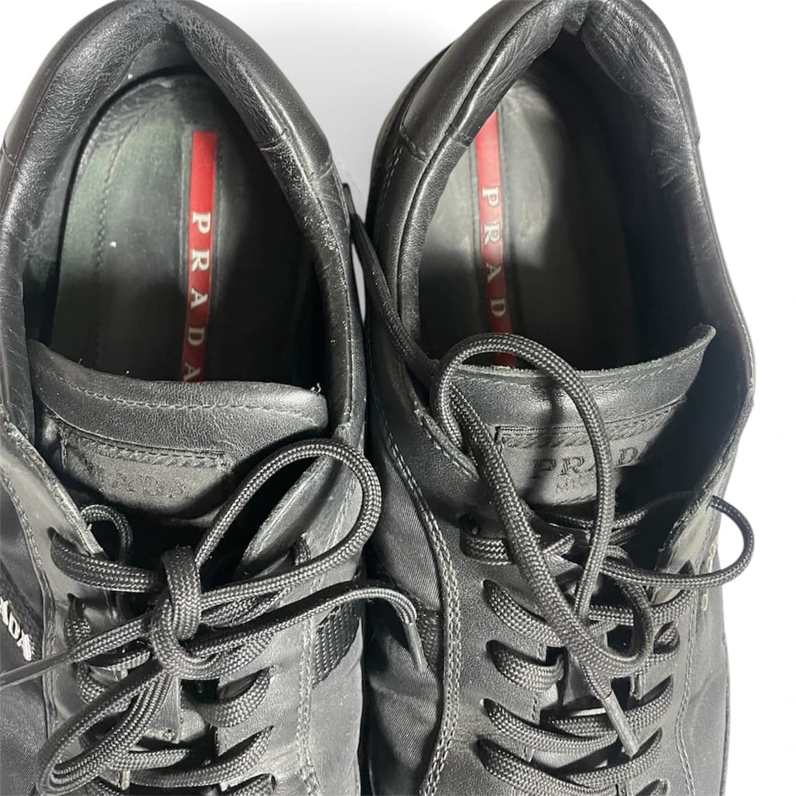 280) 프라다 레더 로고 나일론 스니커즈 상품이미지4