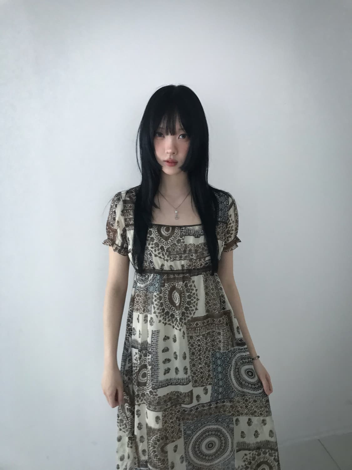 Bohemian Square Neck Dress 상품이미지5