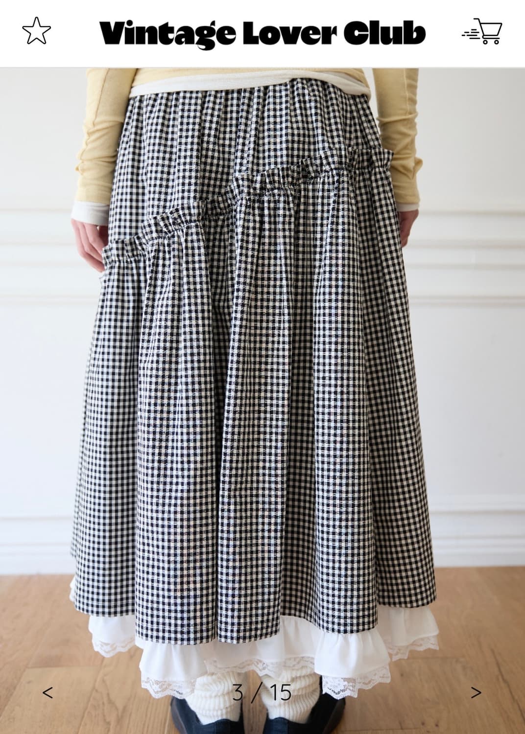 졸리레이드 스커트 Alice check frilled skirt 상품이미지6