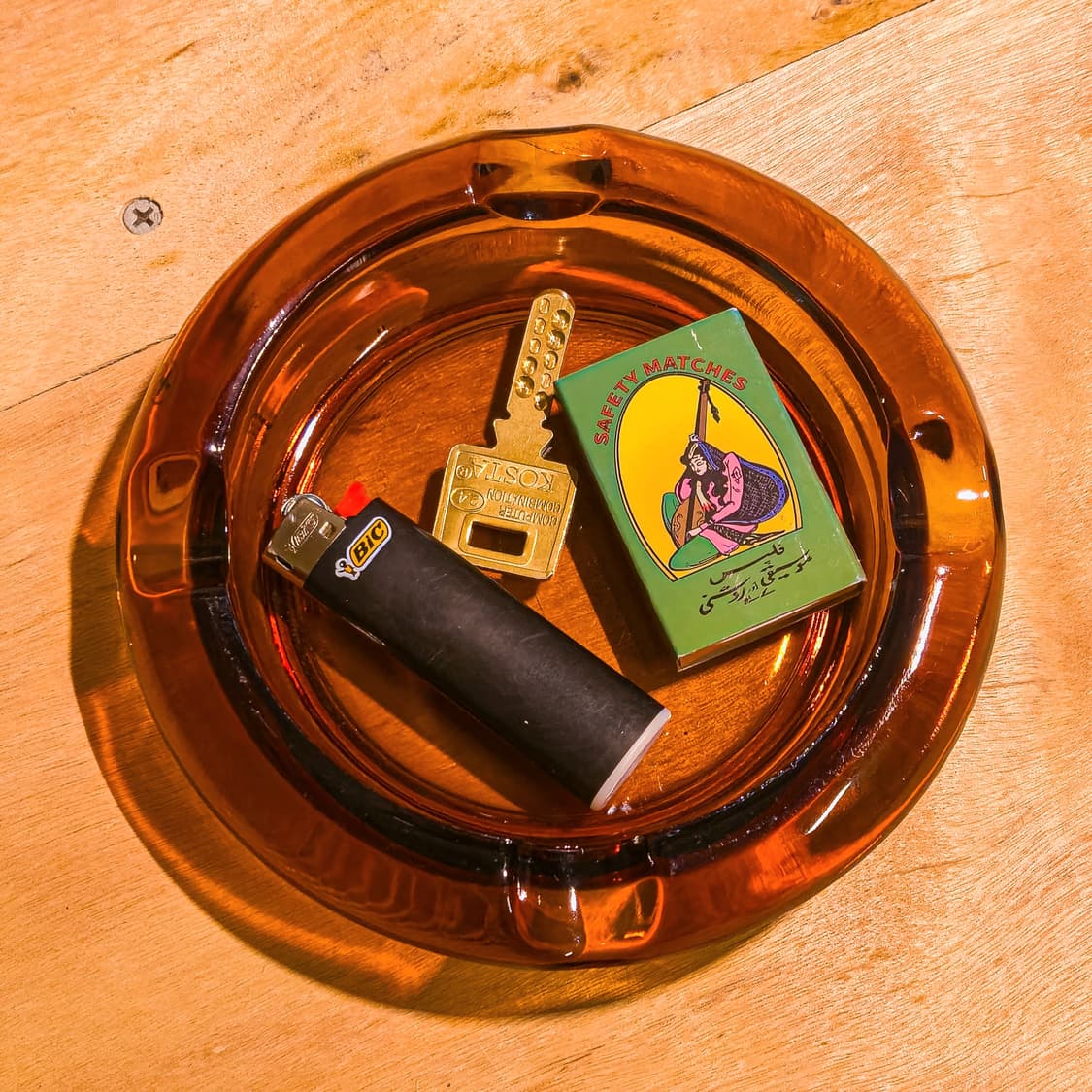 60s Vintage Round Amber Glass Ashtray 상품이미지2