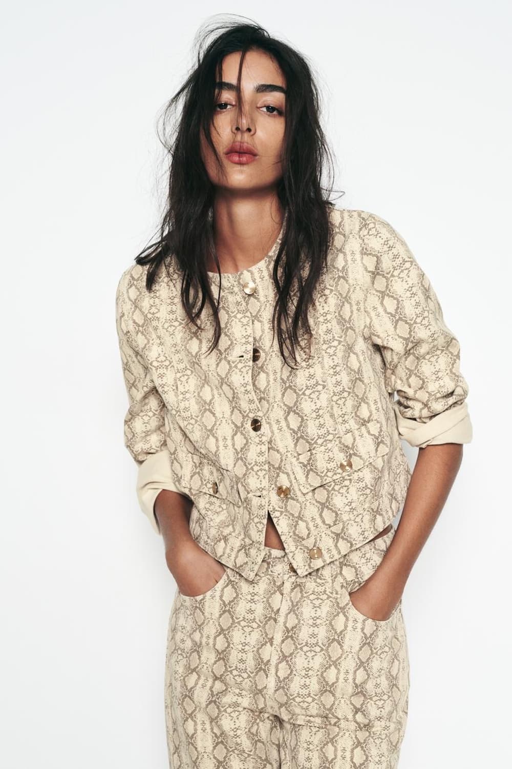ZARA 자라 페이티드 카텐터 숏 자켓 상품이미지1