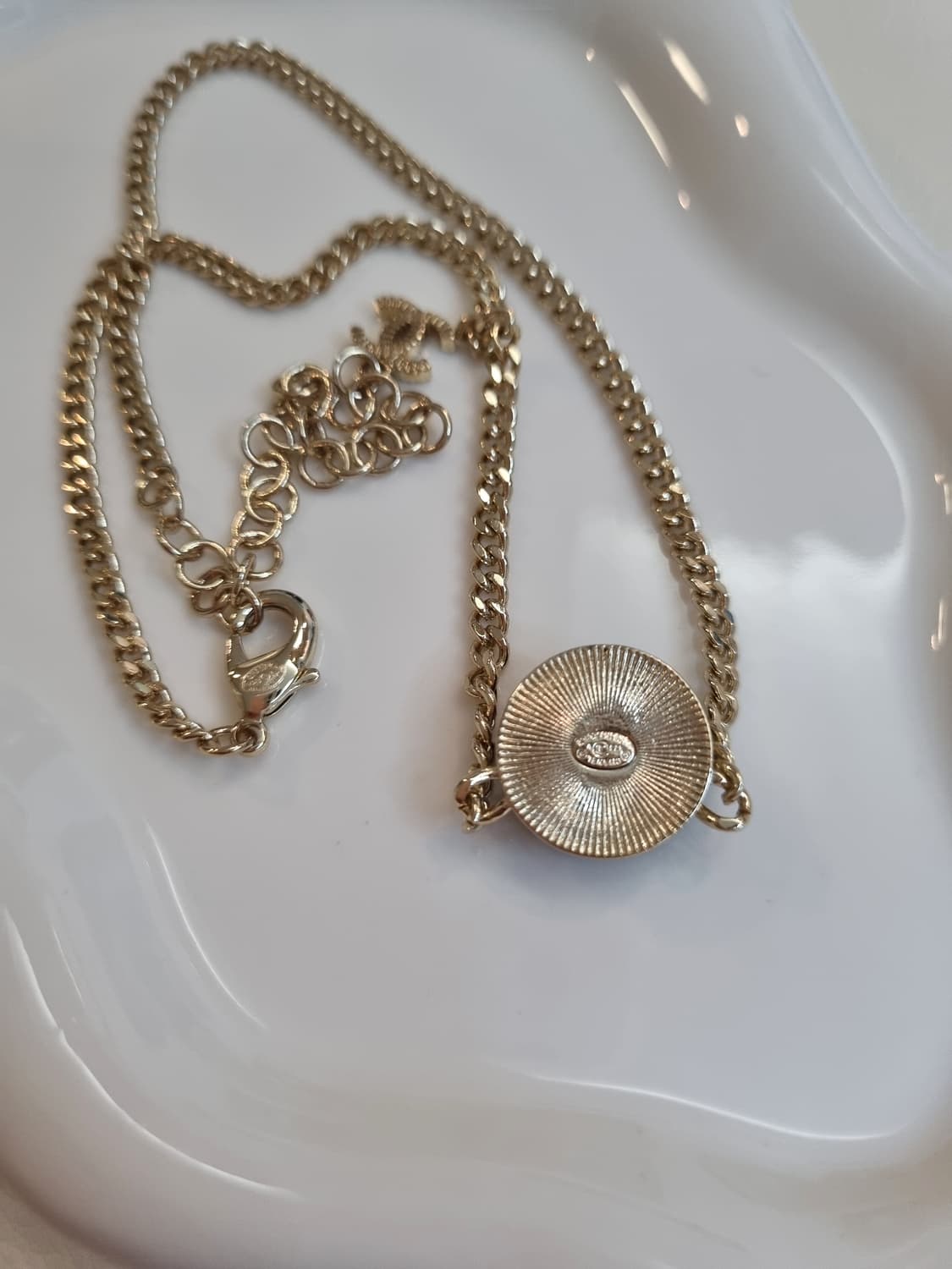 샤넬 블랙스톤 CC 체인목걸이 골드 업사이클링 상품이미지6