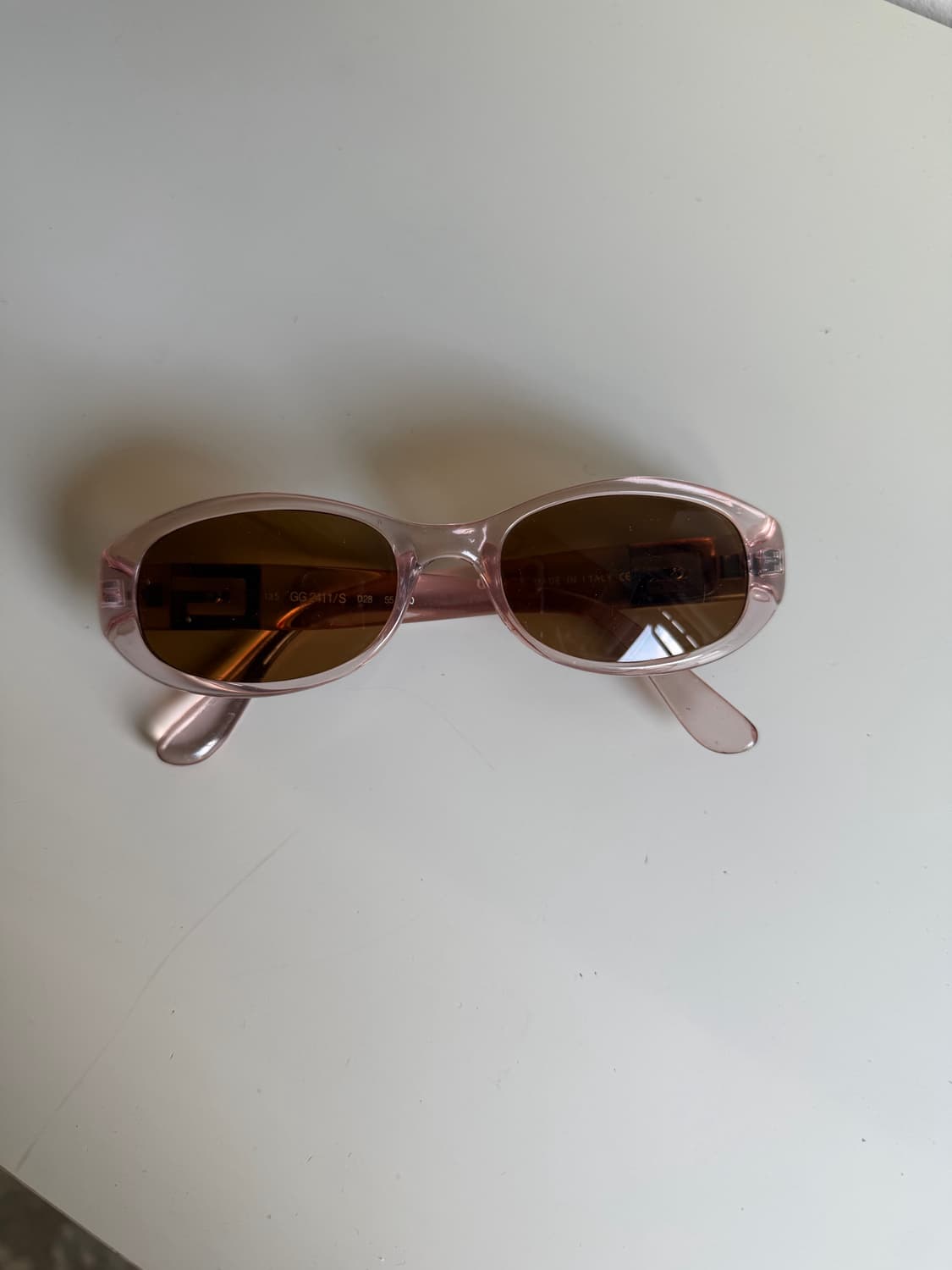 90s 구찌 베이비핑크 프레임 오벌형 선글라스 상품이미지2