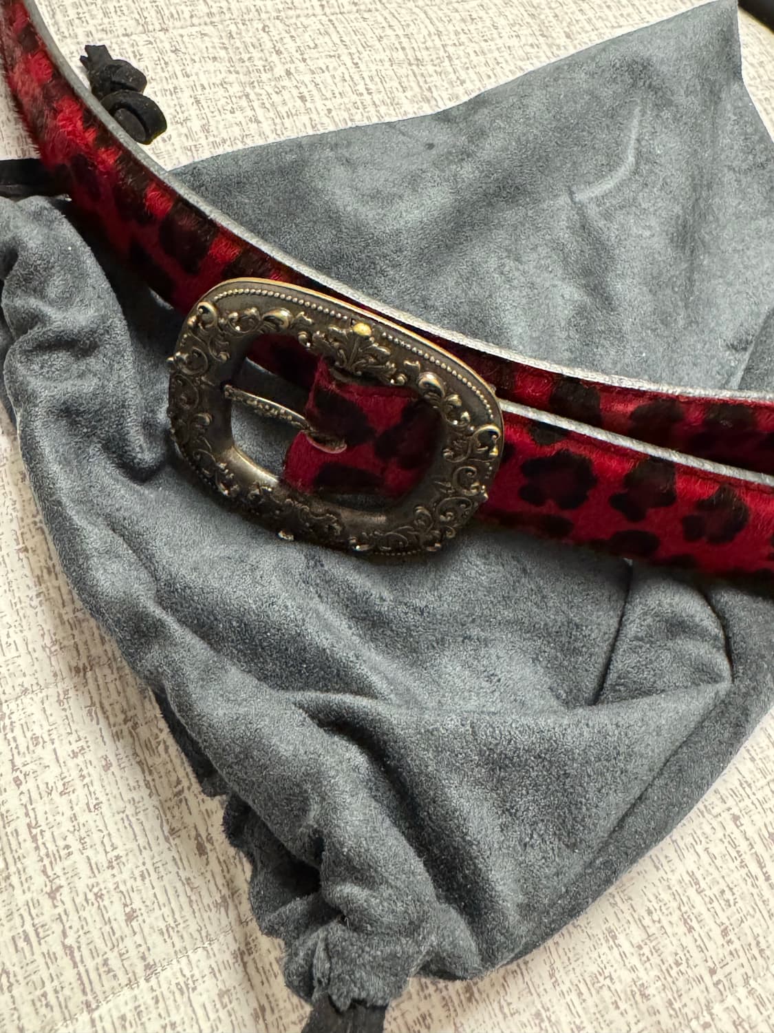 언더마이카 레오파드 벨트 레드 1사이즈 상품이미지2