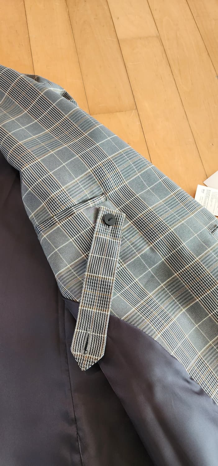 (새상품)일꼬르소 그레이 체크 오버핏 자켓 L~슬림XL 상품이미지8