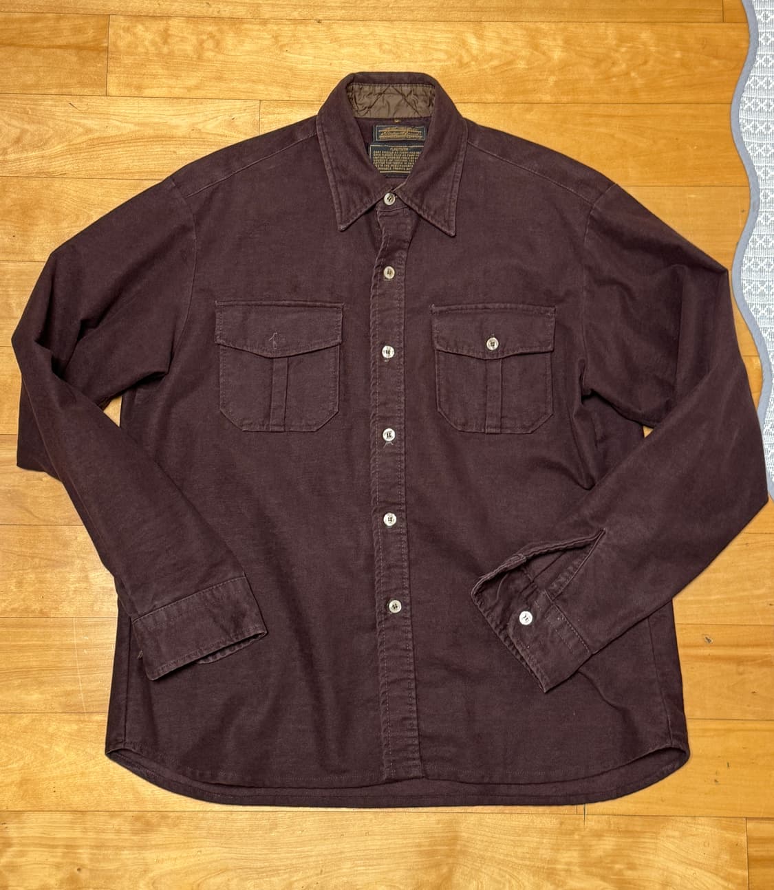 90s 에디바우어 버건디 브라운 헌팅 셔츠 상품이미지1