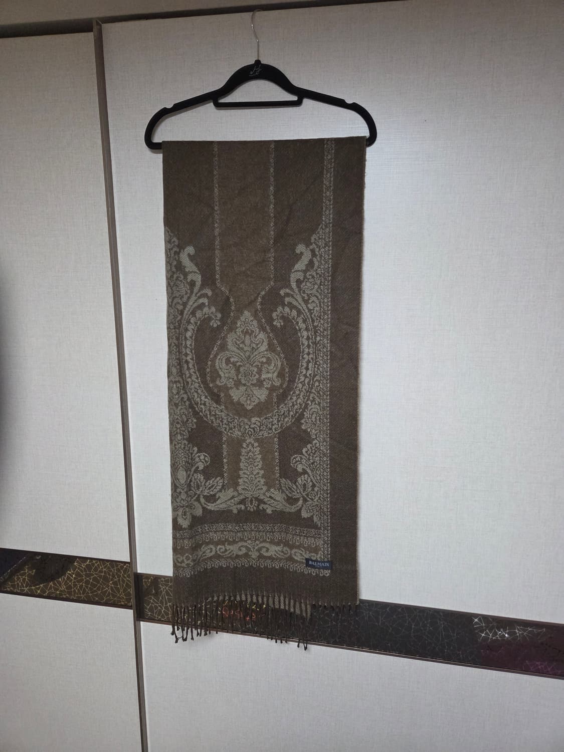 발망 BALMAIN 브라운 패턴 울머플러 상품이미지1