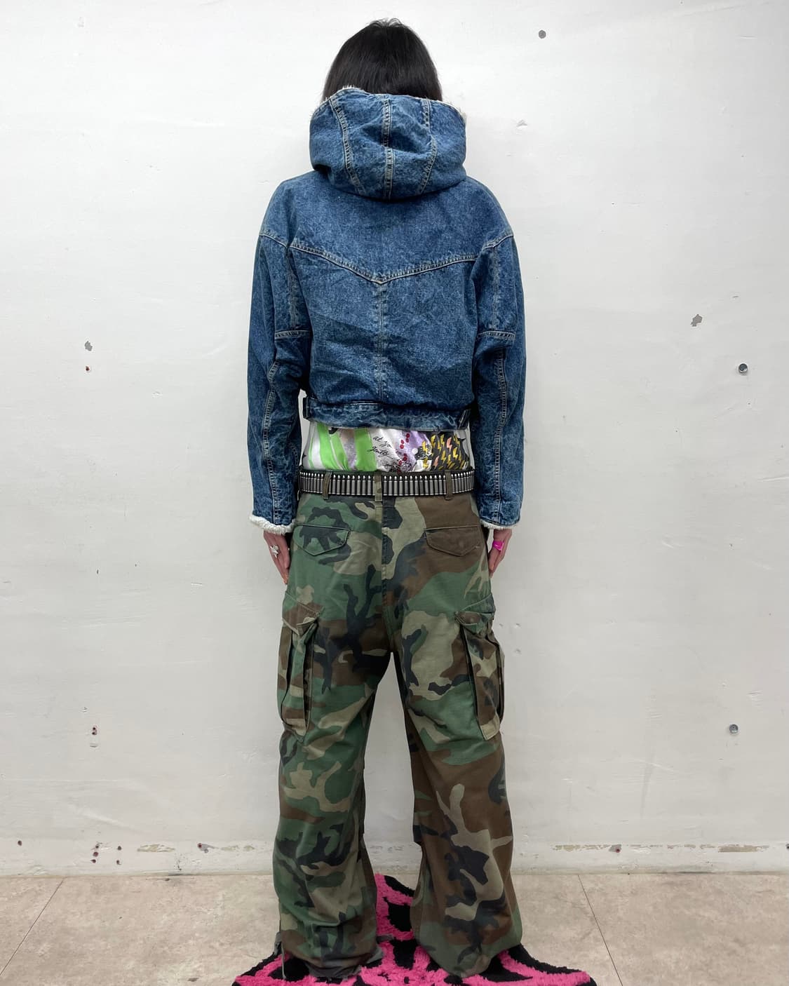 multi-pocket denim cropped hoodie jacket 상품이미지6