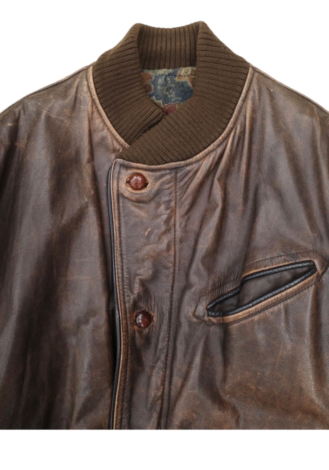 80s 휴고보스 카우하이드 레더 자켓 상품이미지2