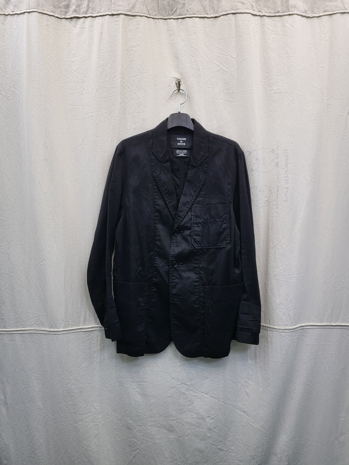 CABANE de ZUCCA 블랙 코튼 블레이저 자켓 상품이미지1