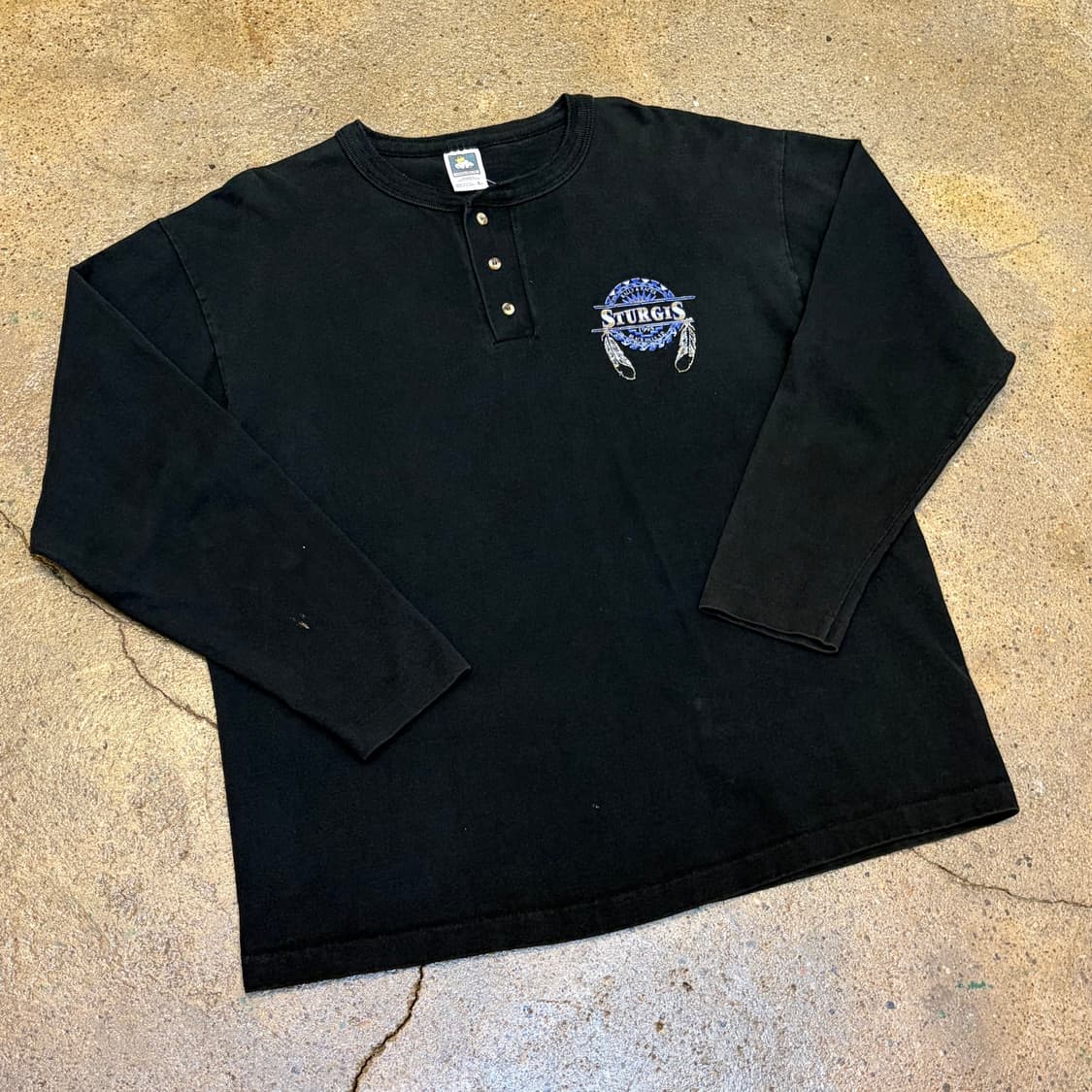 00s Made in USA 빈티지 헨리넥 반팔티 상품이미지2